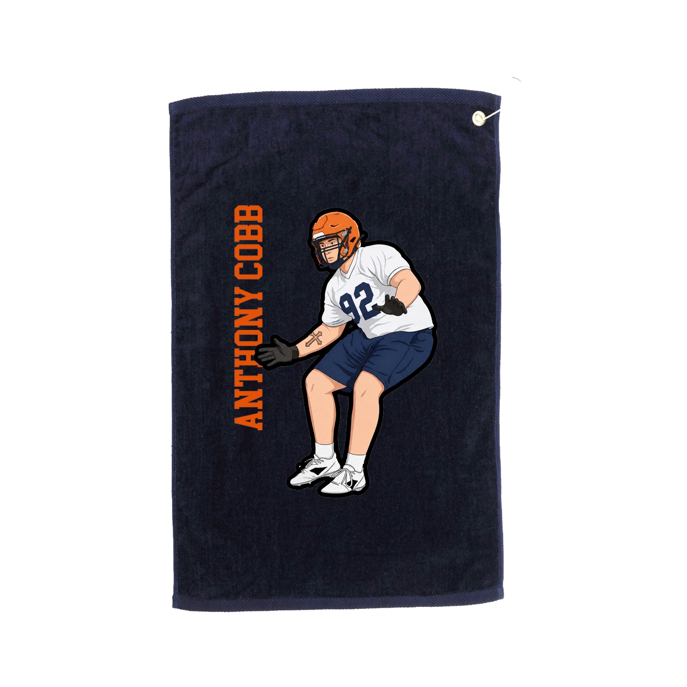 Golf Towel — Name Vertical in Navy