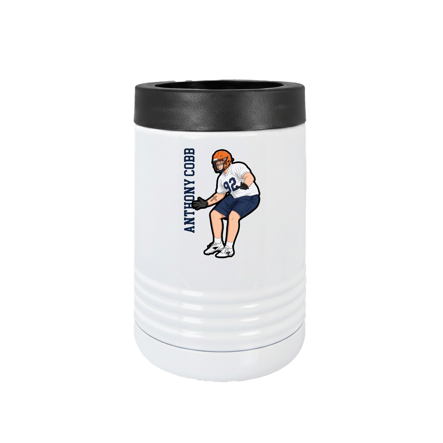 Beverage Holder — Name Vertical in White