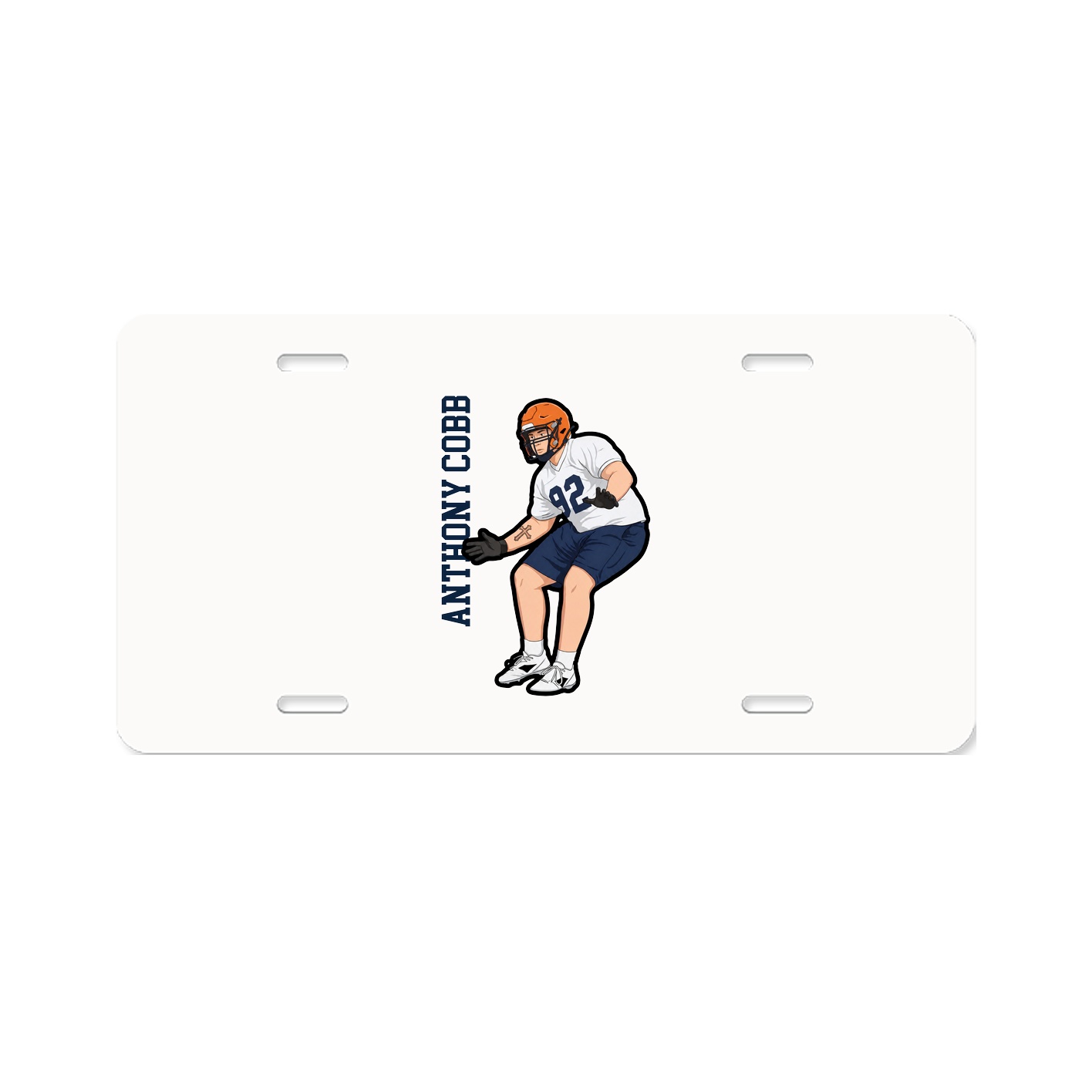 License Plate — Name Vertical in Classic