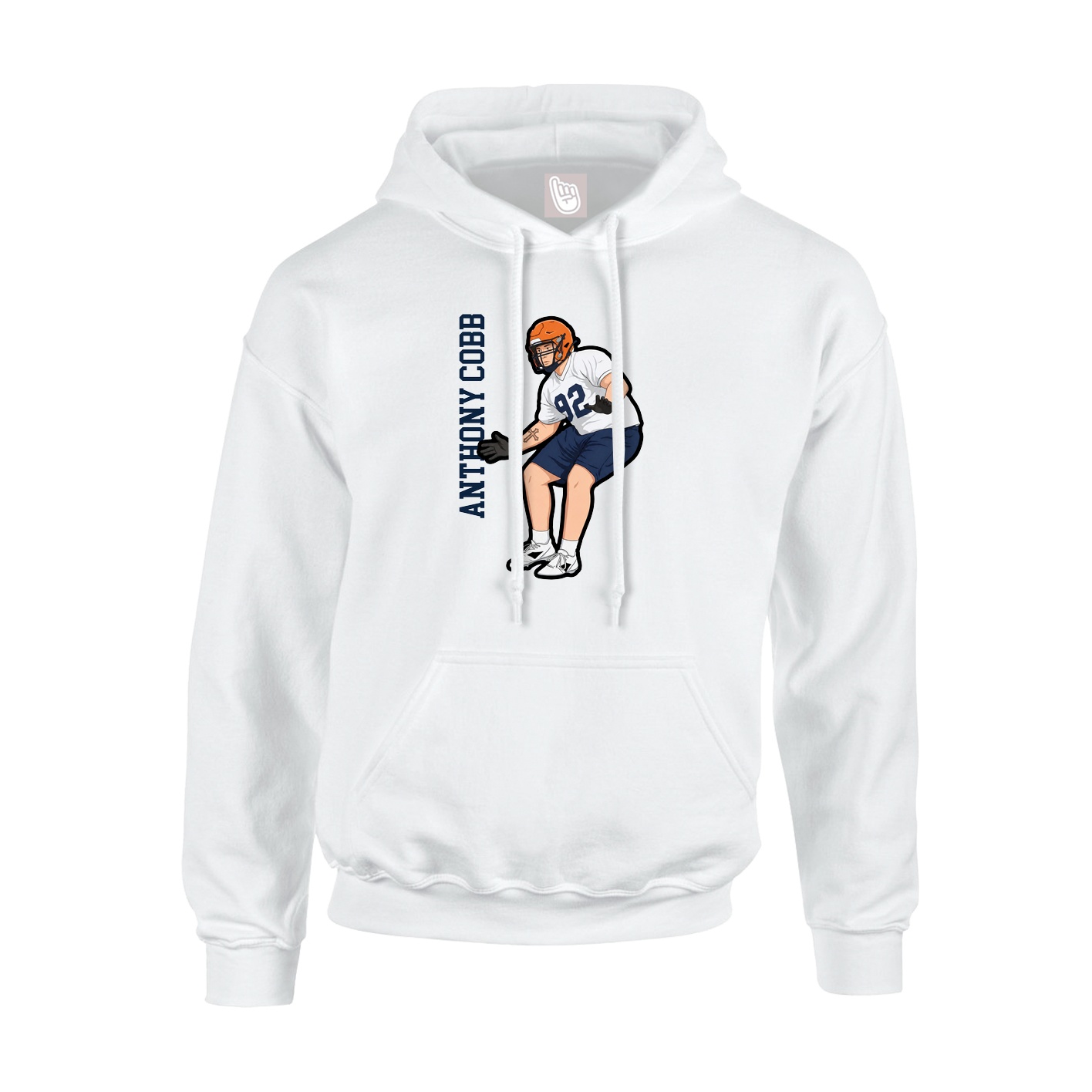 Youth Hoodie — Name Vertical in White