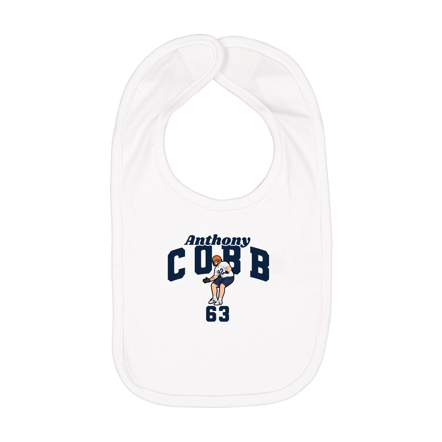 Infant Bib — Signature Arch in White