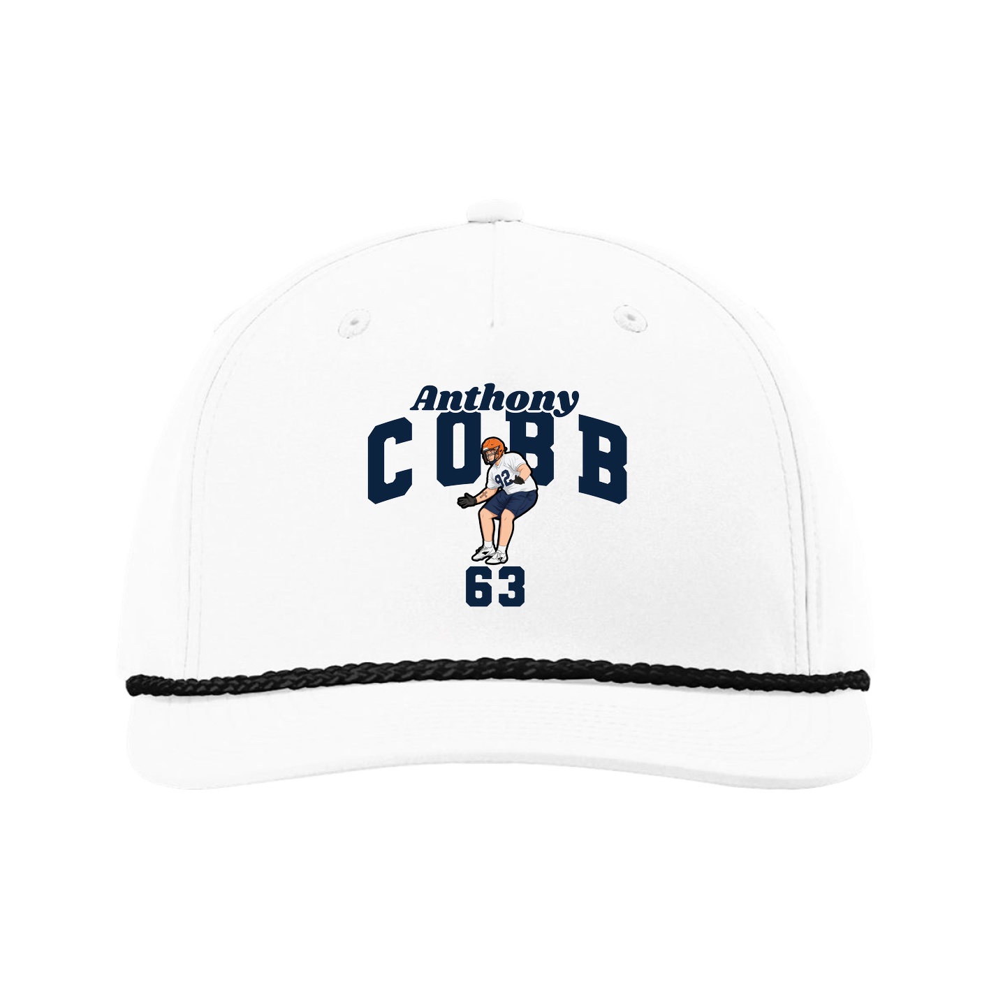 Five-Panel Classic Rope Cap — Signature Arch in White