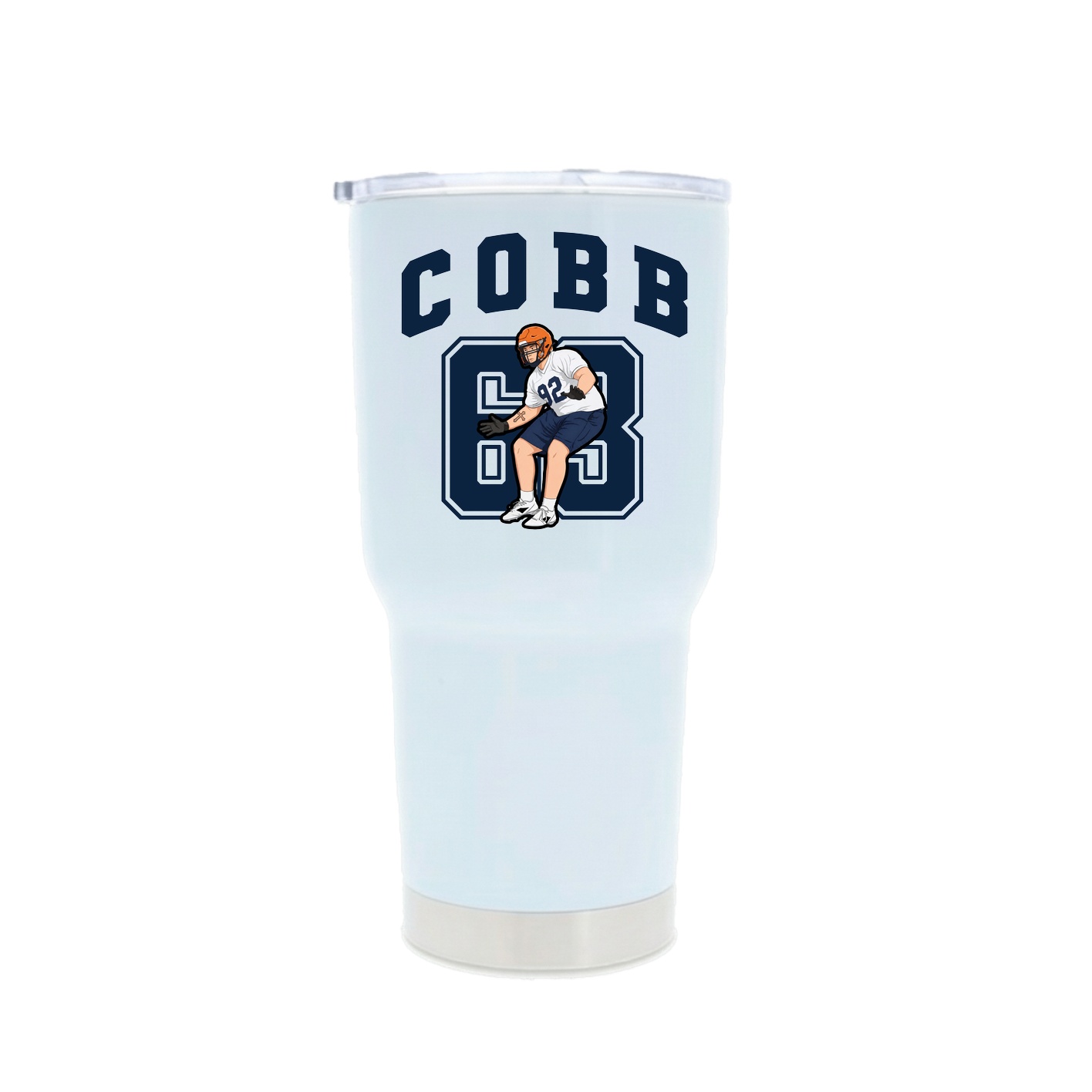 30oz Stainless Steel Tumbler — Number in White