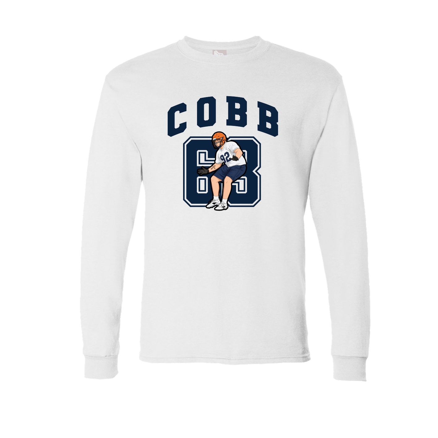 Long Sleeve Tee — Number in White