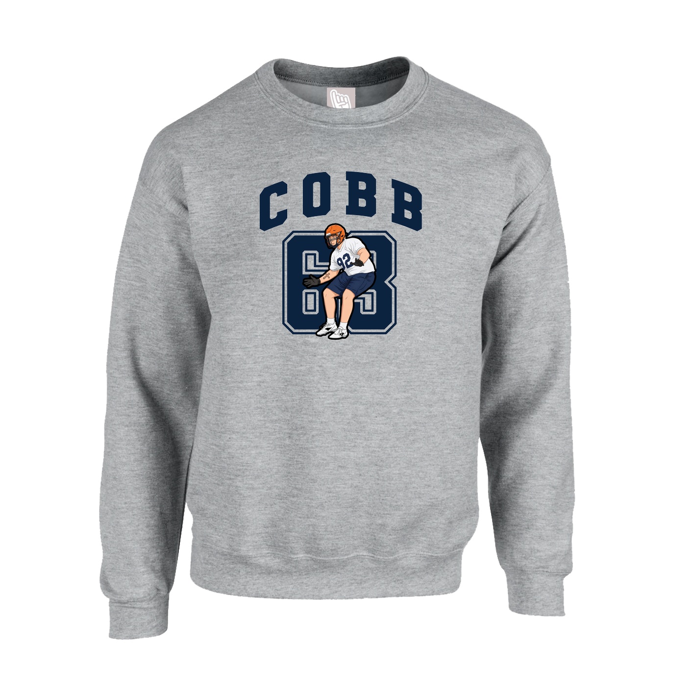 Fleece Crew — Number in Grey