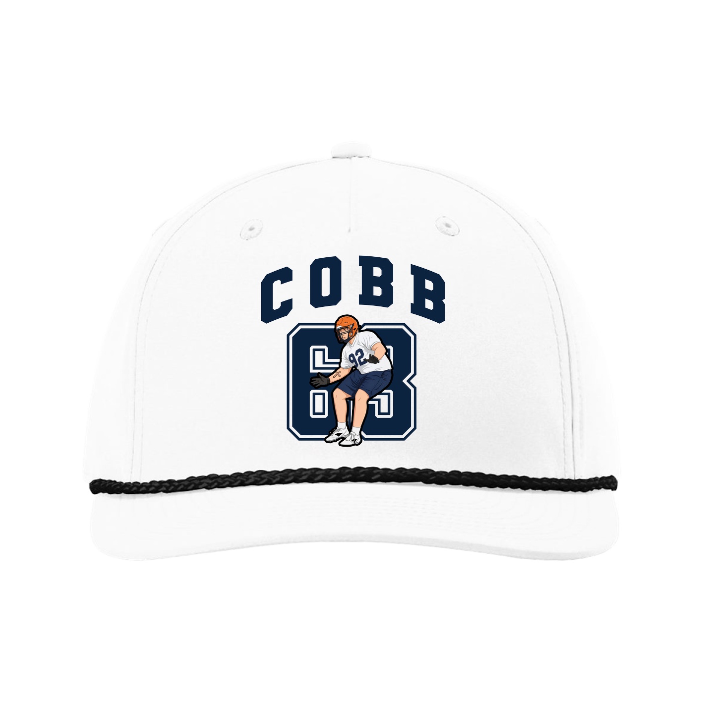 Five-Panel Classic Rope Cap — Number in White