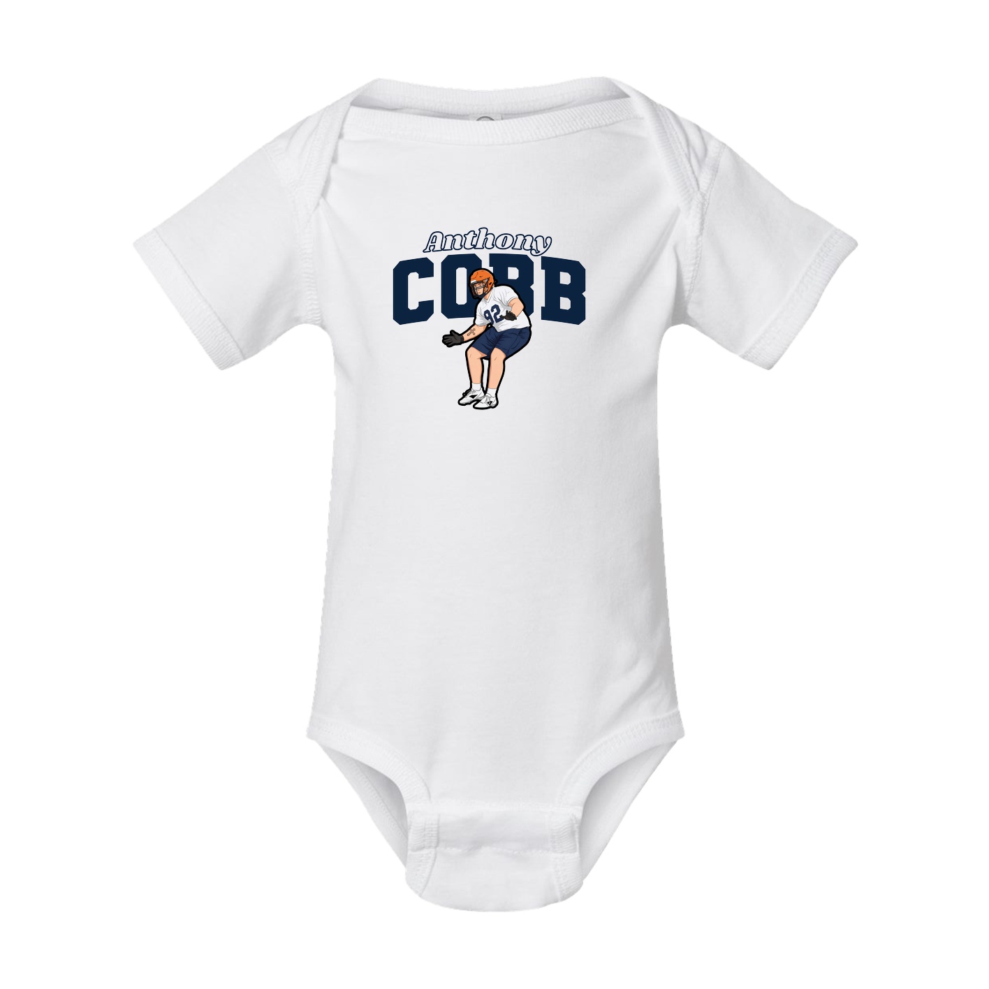 Baby Onesie — Name Arch in White