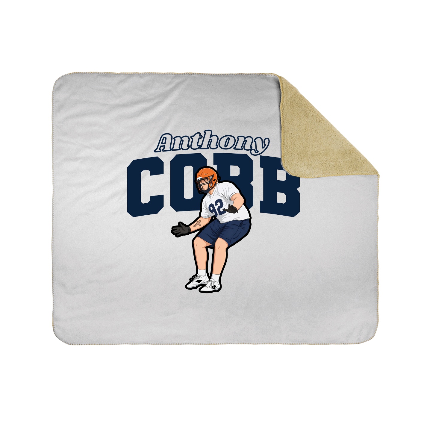 Throw Blanket — Name Arch in White