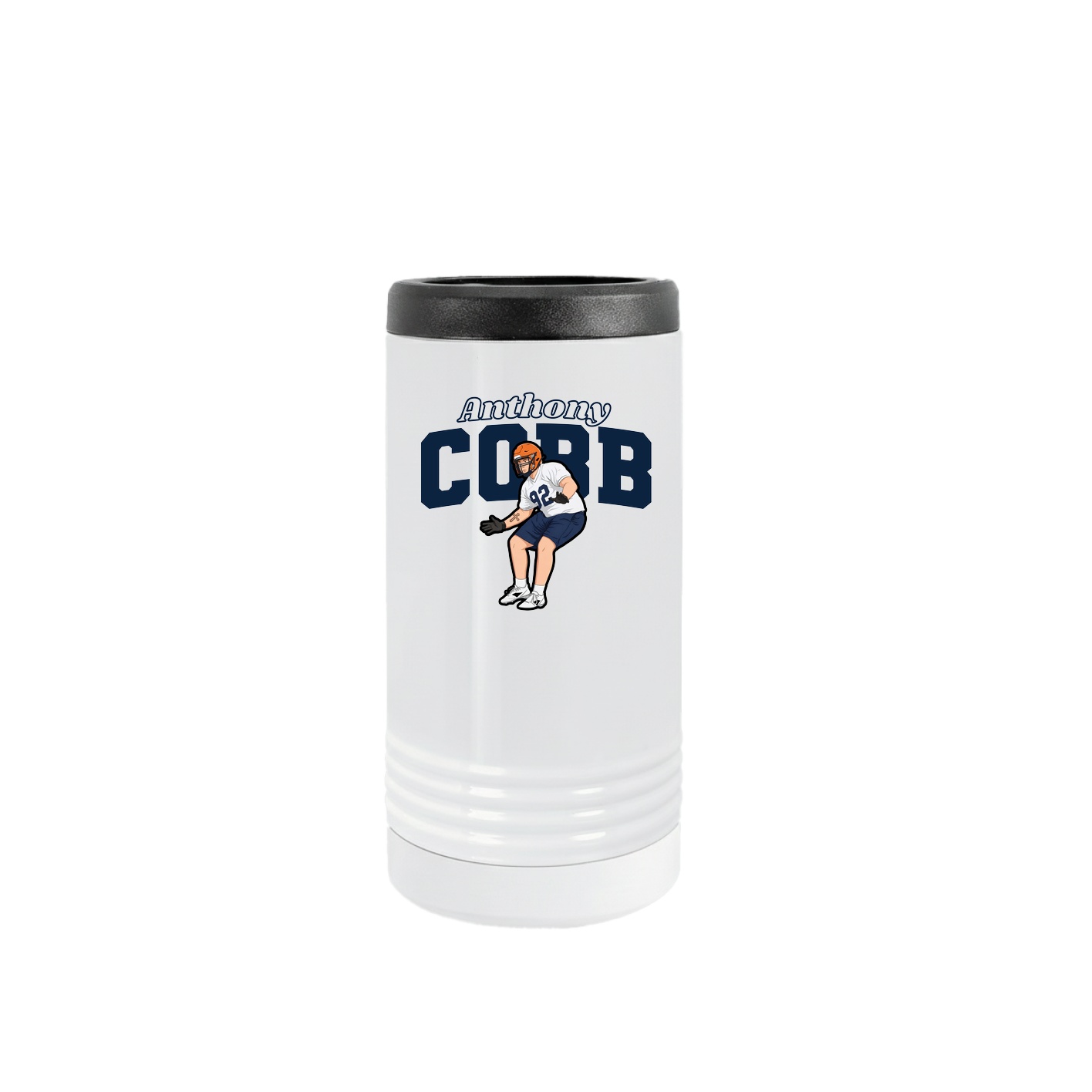 Slim Beverage Holder — Name Arch in White