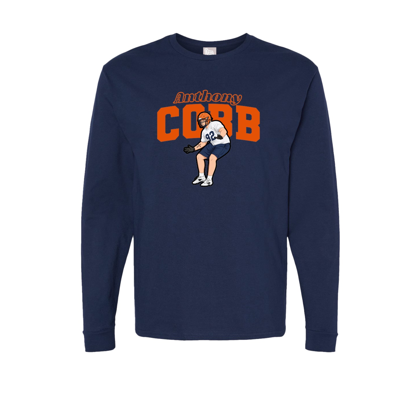 Long Sleeve Tee — Name Arch in Navy