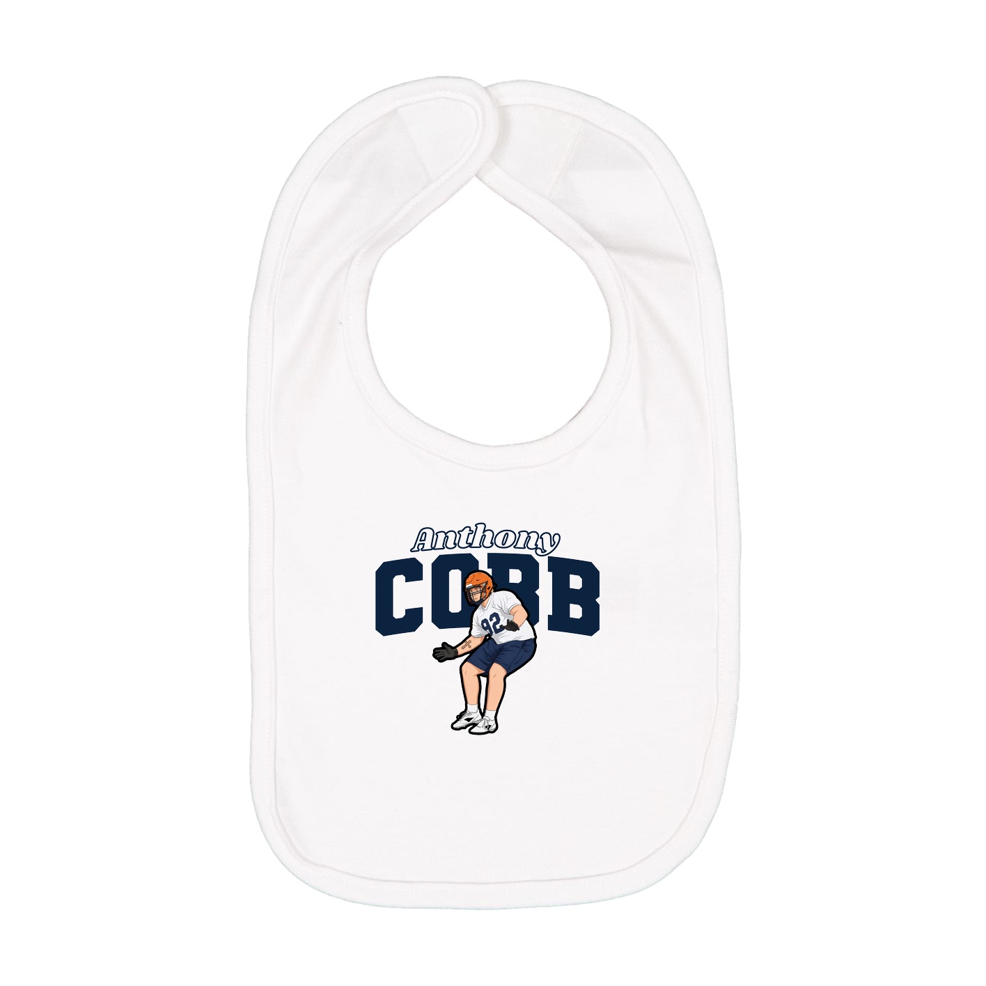 Infant Bib — Name Arch in White
