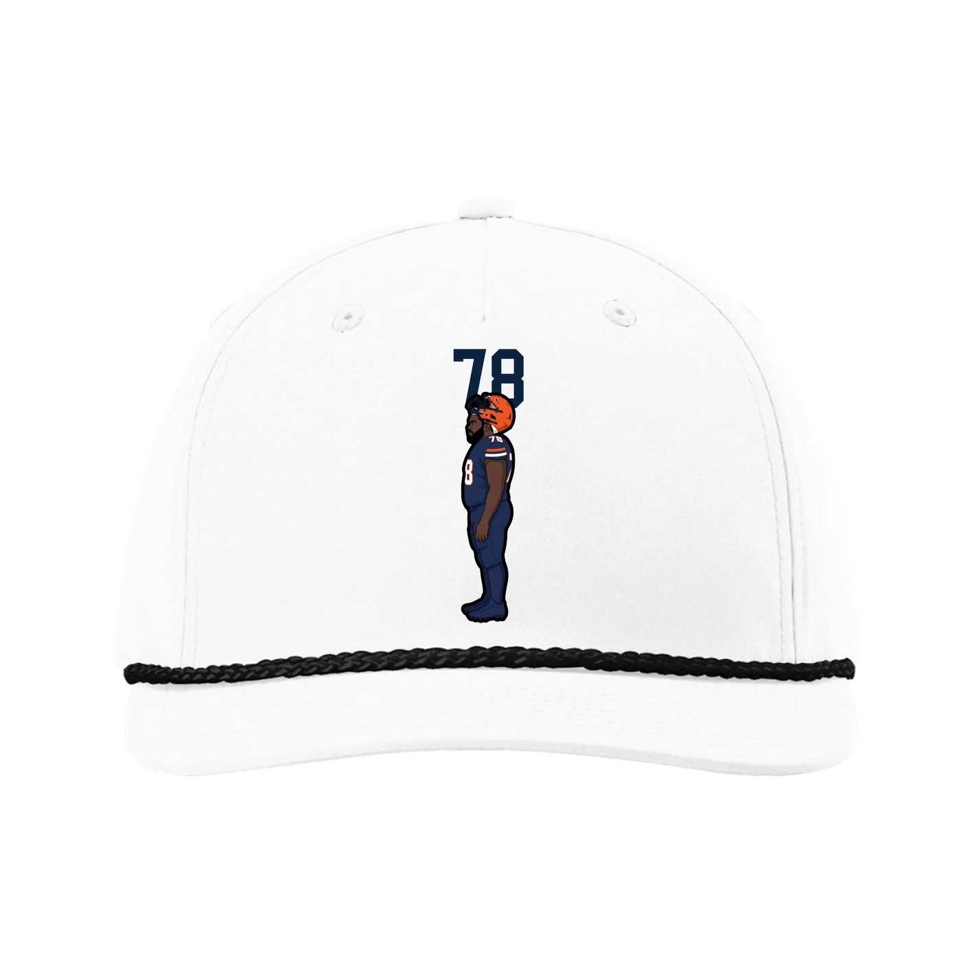 Five-Panel Classic Rope Cap — Number Top in White