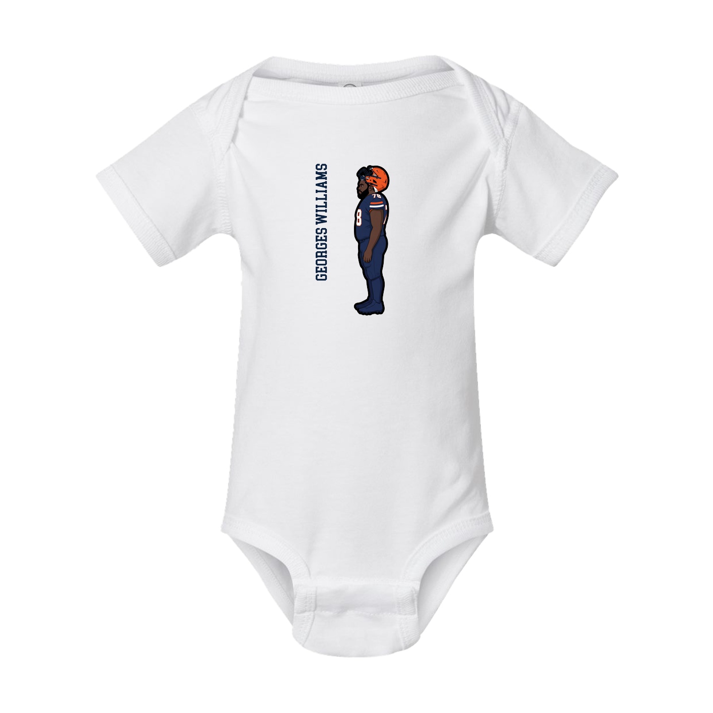 Baby Onesie — Name Vertical in White