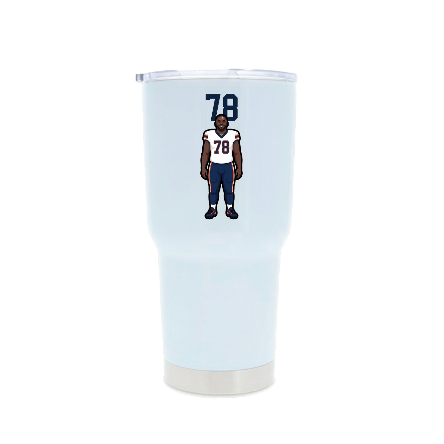 30oz Stainless Steel Tumbler — Number Top in White