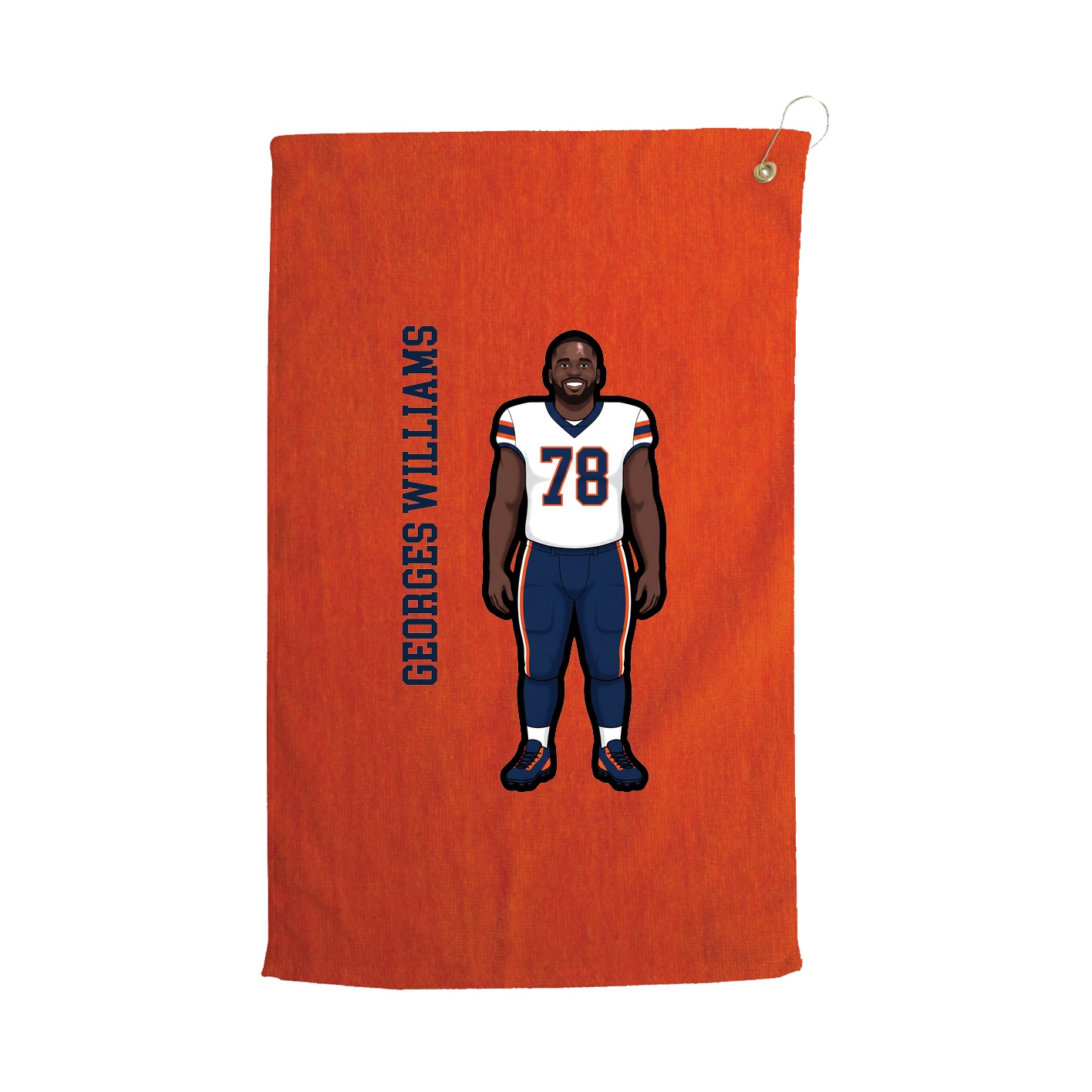 Golf Towel — Name Vertical in Orange