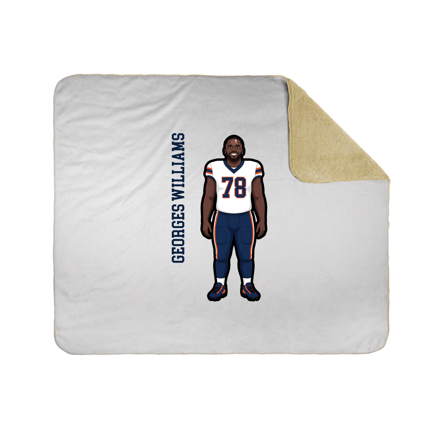 Throw Blanket — Name Vertical in White
