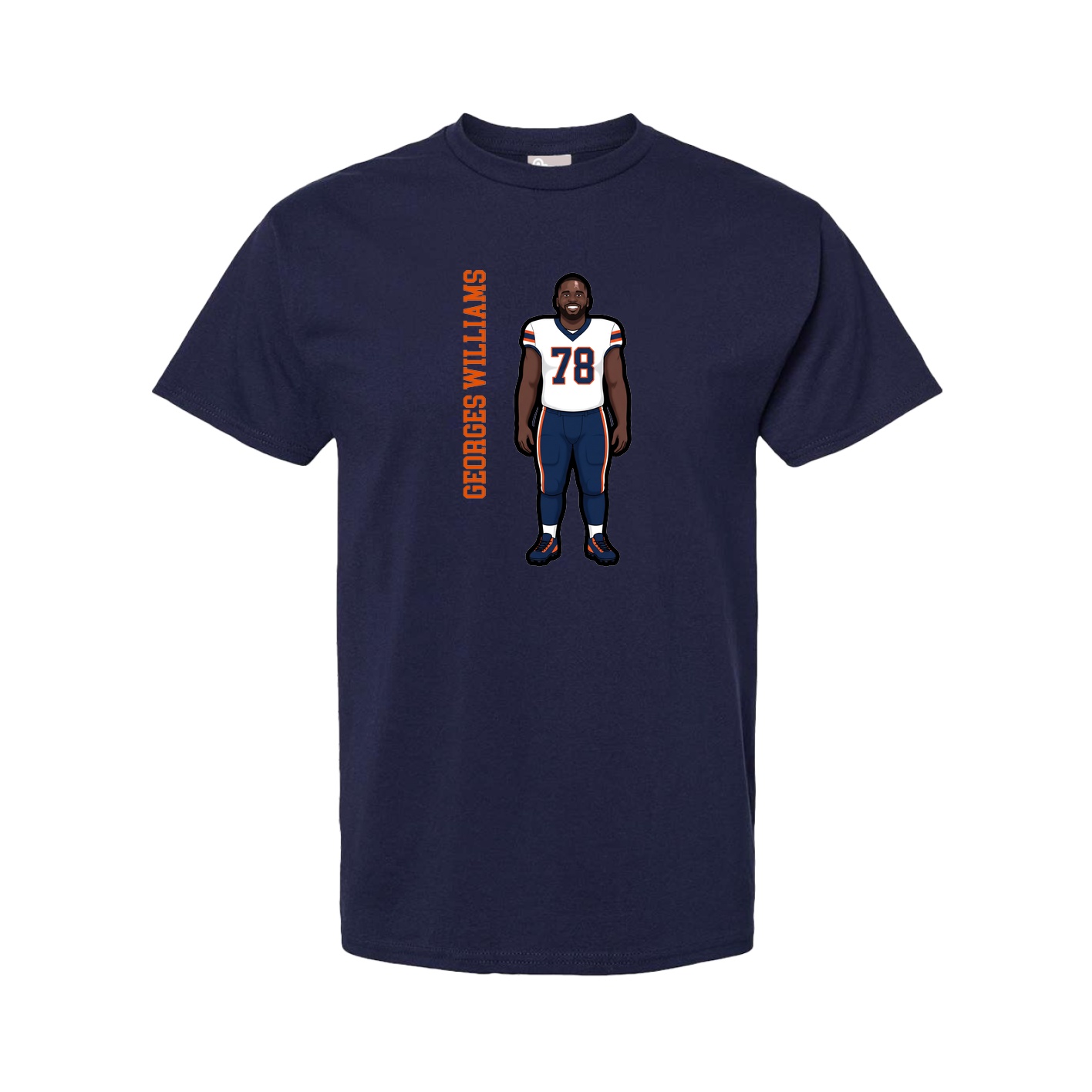 Tee — Name Vertical in Navy