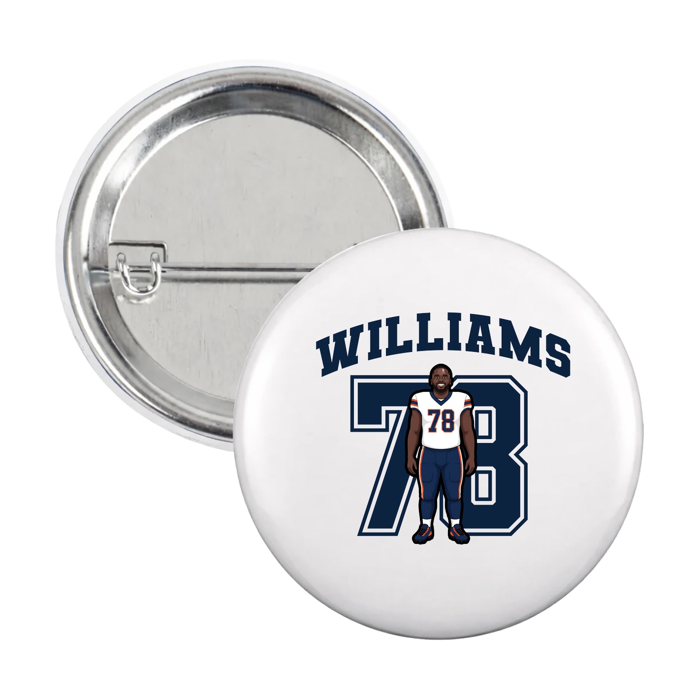 Game Day Button — Number in White
