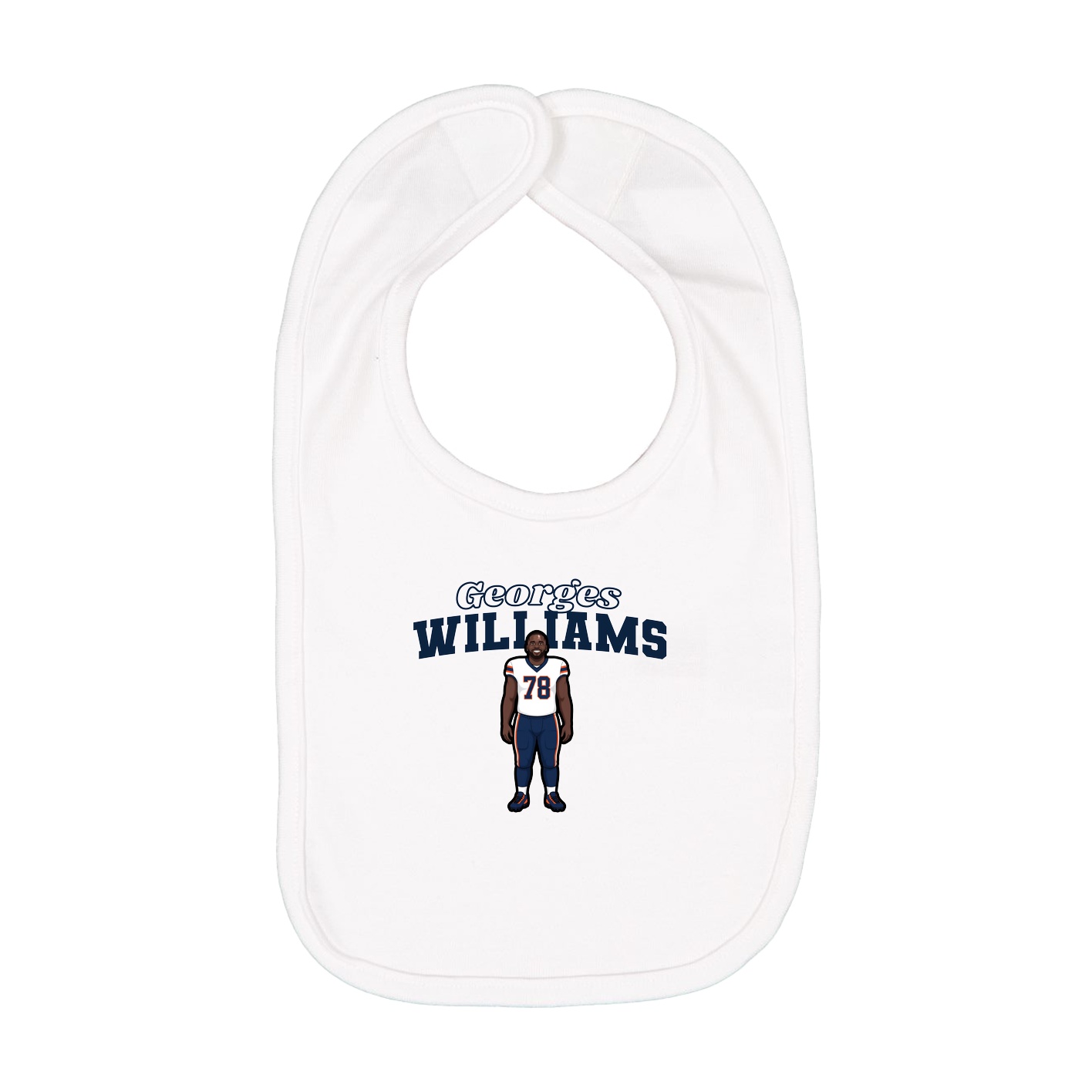 Infant Bib — Name Arch in White