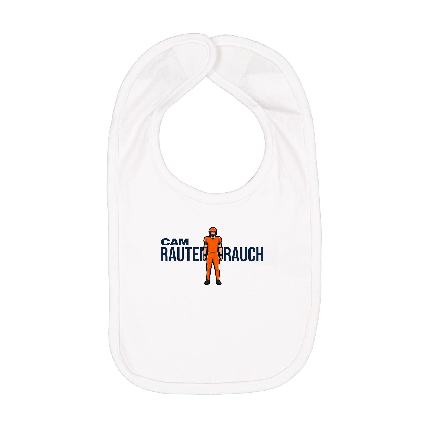 Infant Bib — Player Name in White