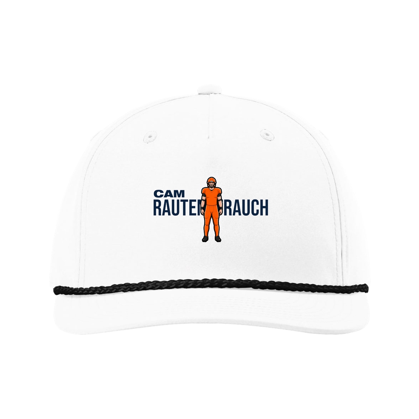 Five-Panel Classic Rope Cap — Player Name in White