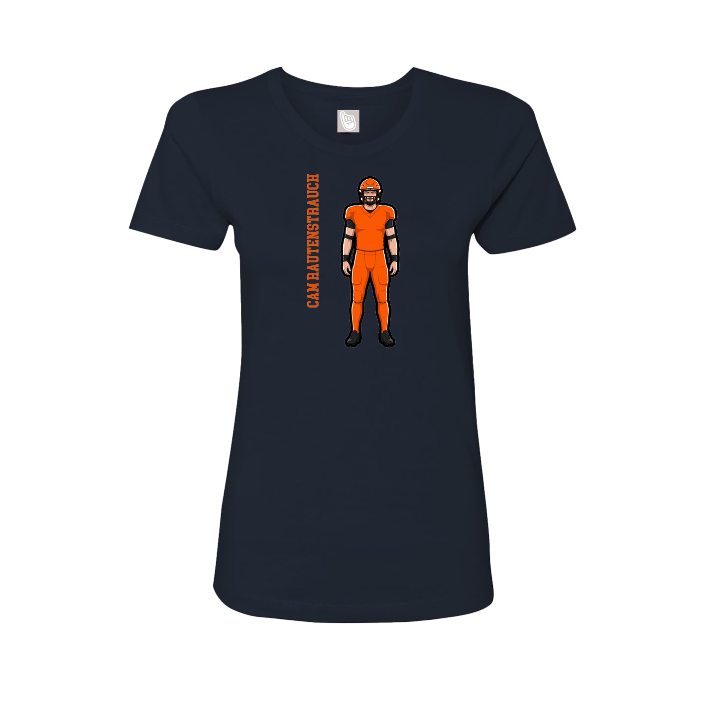 Fitted Women's Tee — Name Vertical in Navy