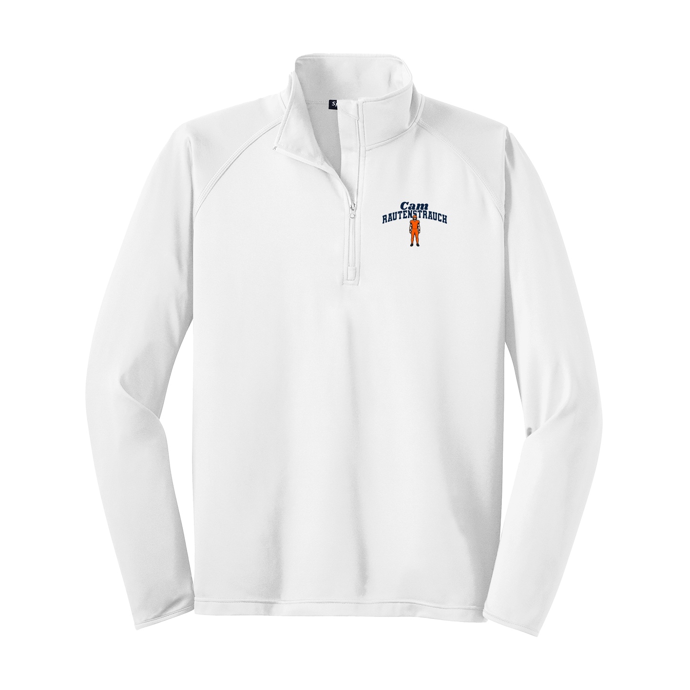 Q-Zip Pullover — Signature Arch in White