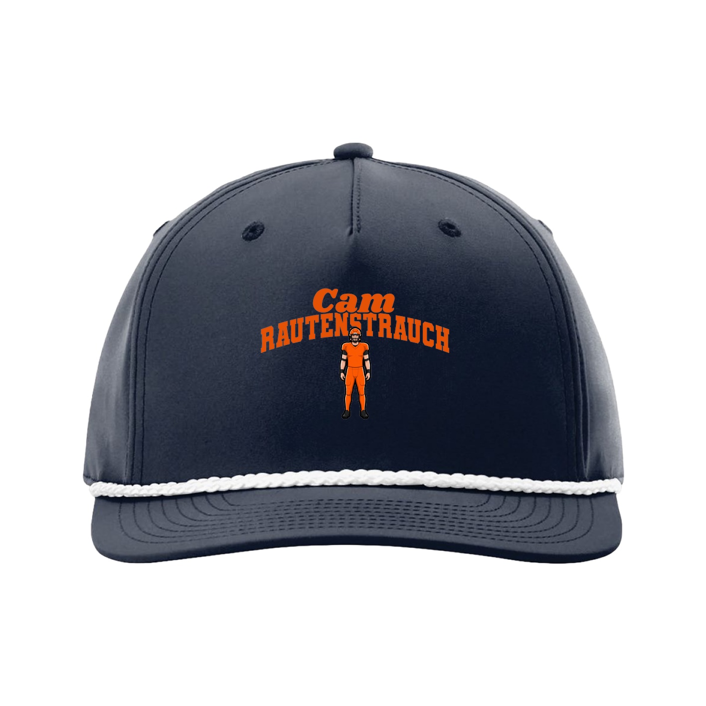 Five-Panel Classic Rope Cap — Signature Arch in Navy
