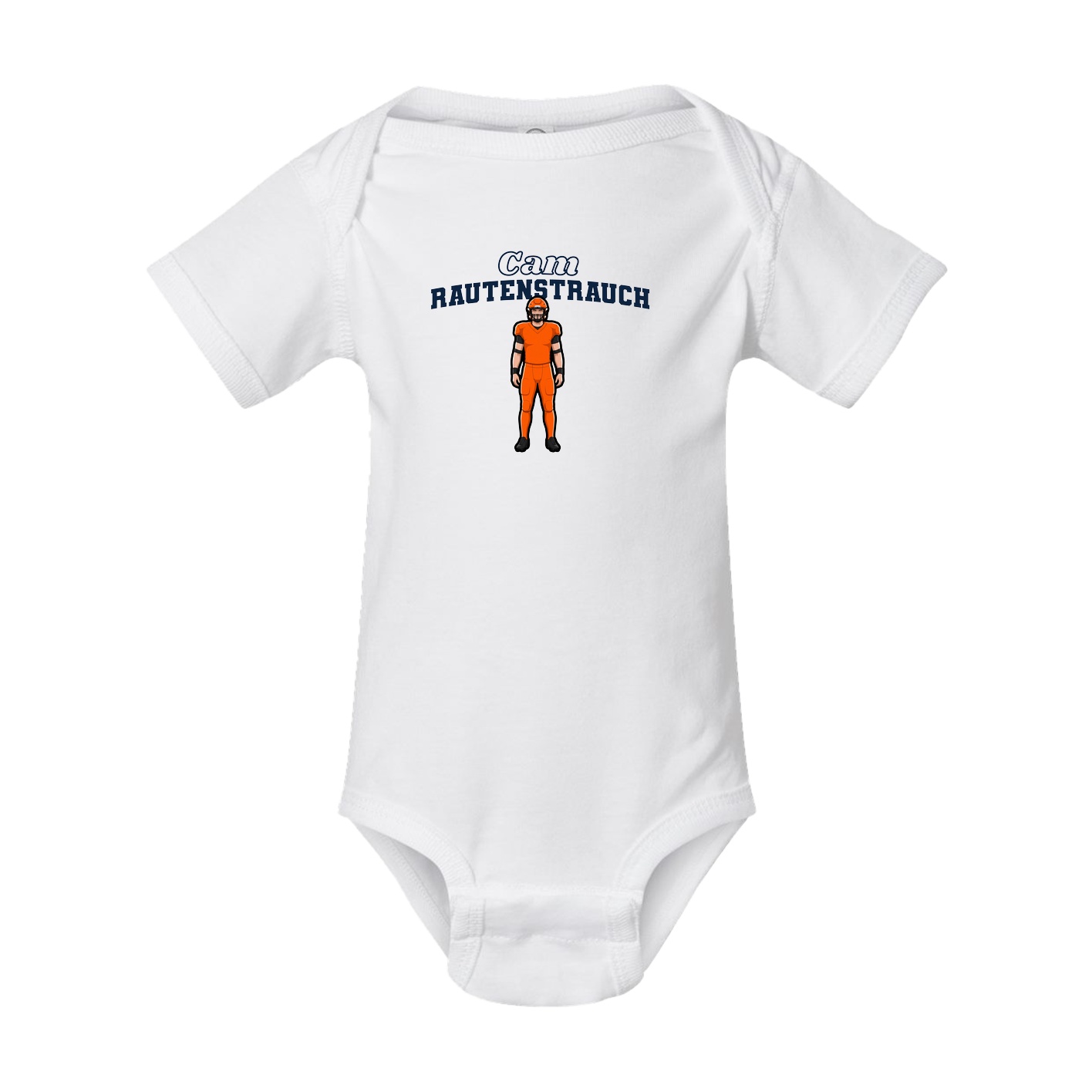 Baby Onesie — Name Arch in White