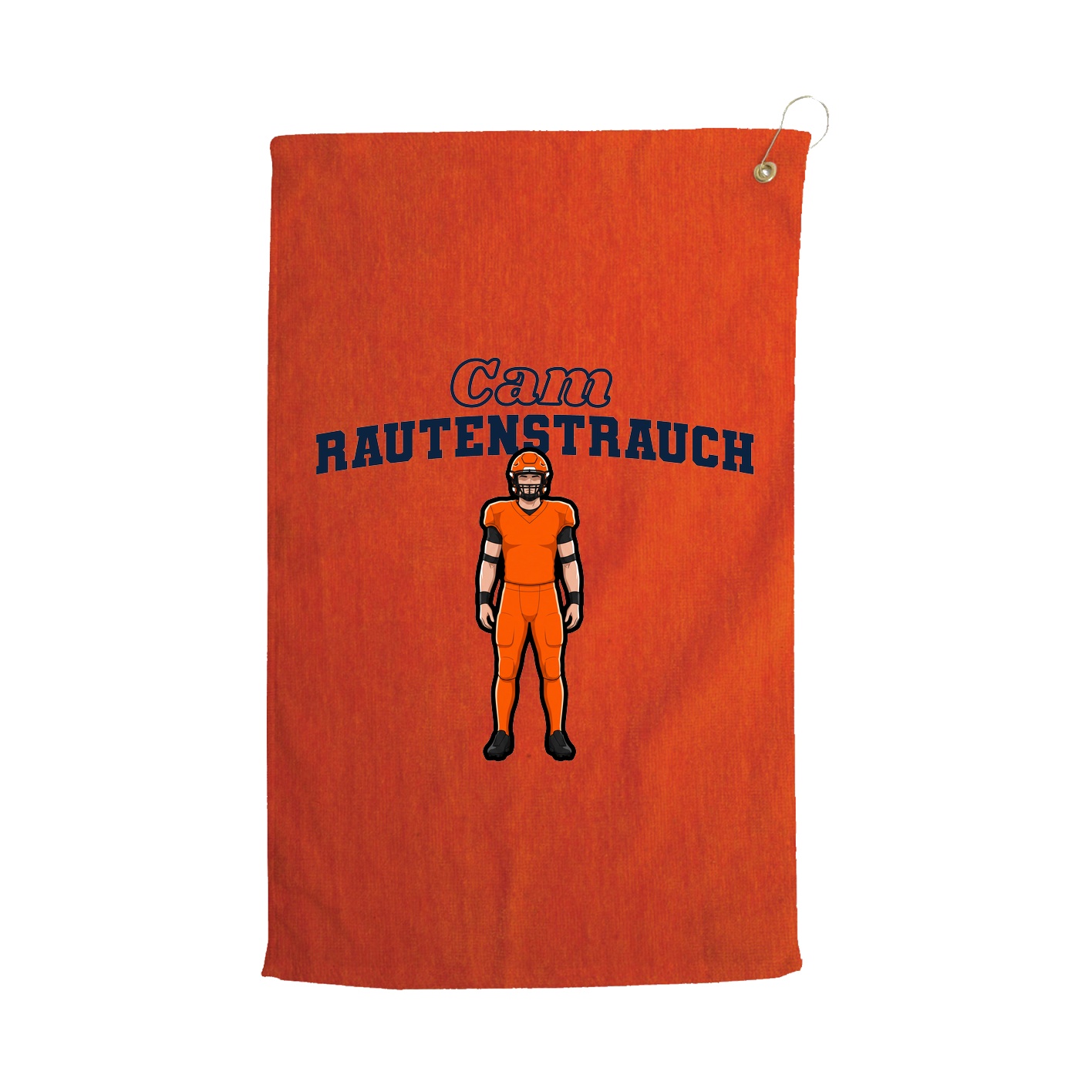 Golf Towel — Name Arch in Orange