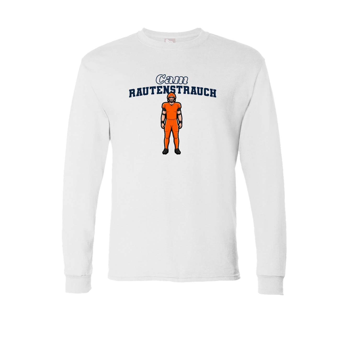 Long Sleeve Tee — Name Arch in White