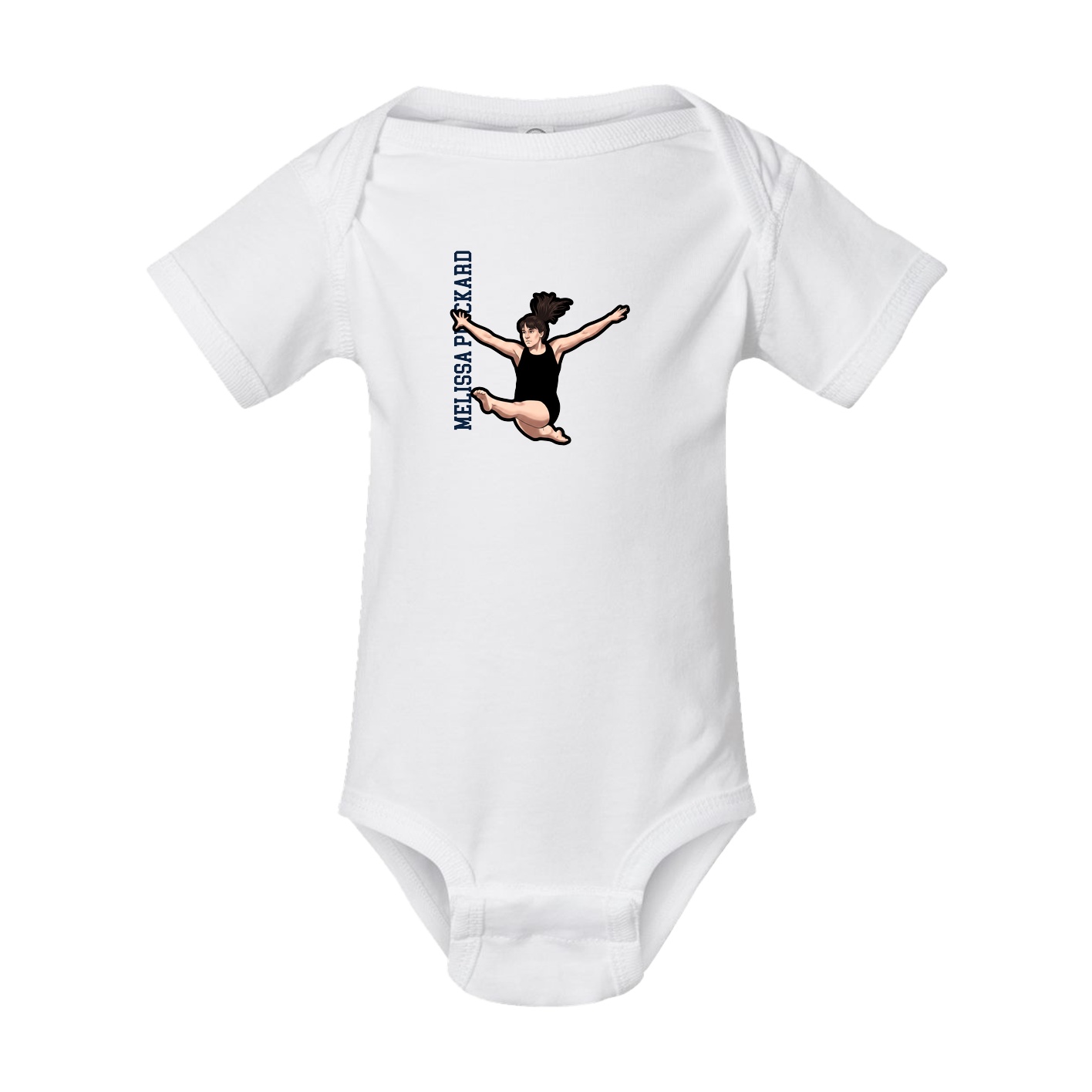 Baby Onesie — Name Vertical in White