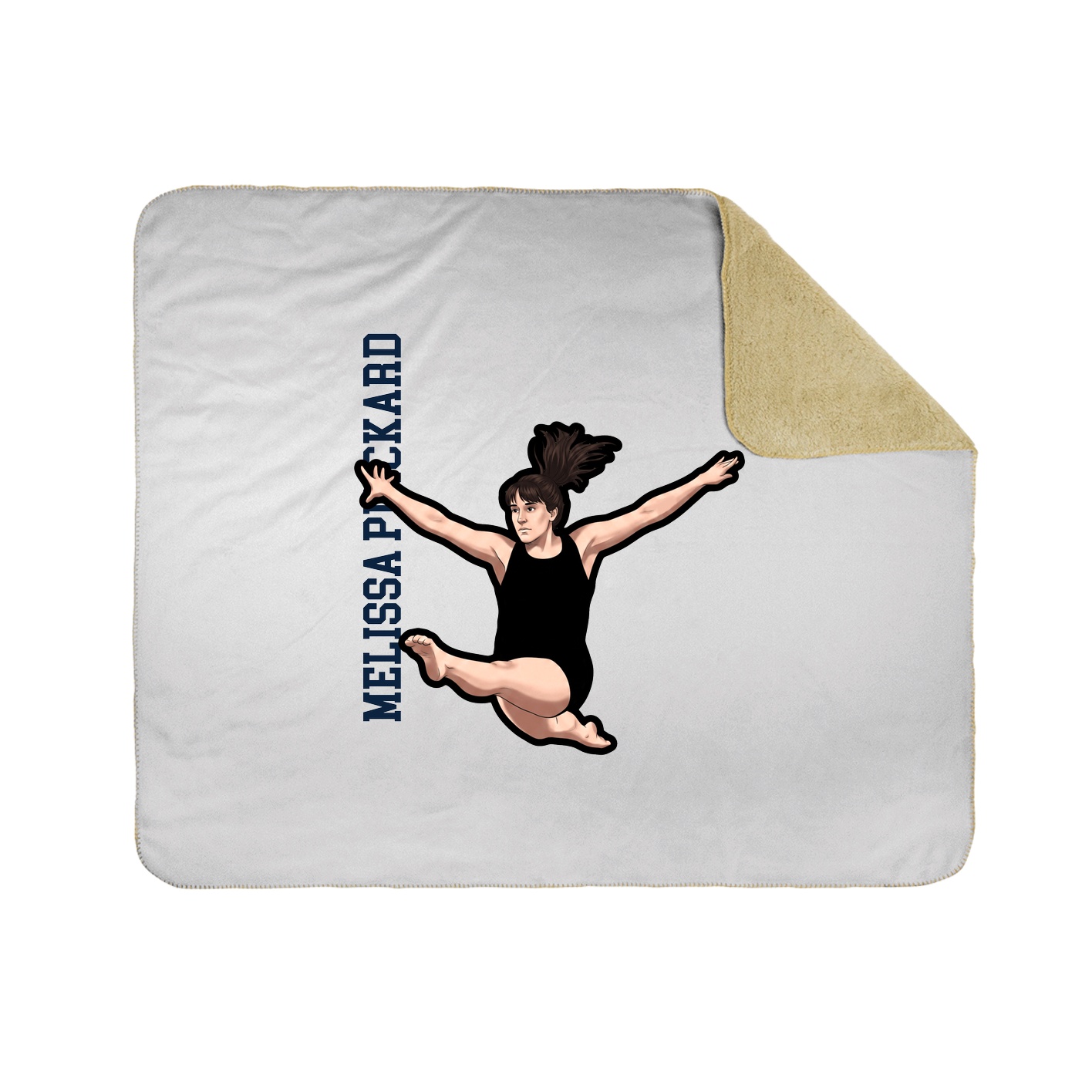 Throw Blanket — Name Vertical in White
