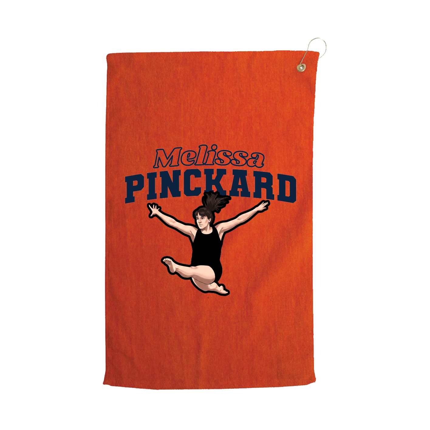 Golf Towel — Name Arch in Orange
