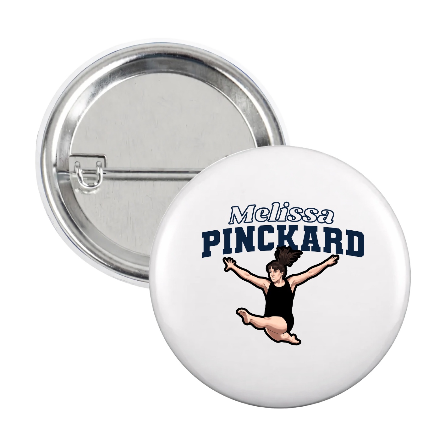 Game Day Button — Name Arch in White