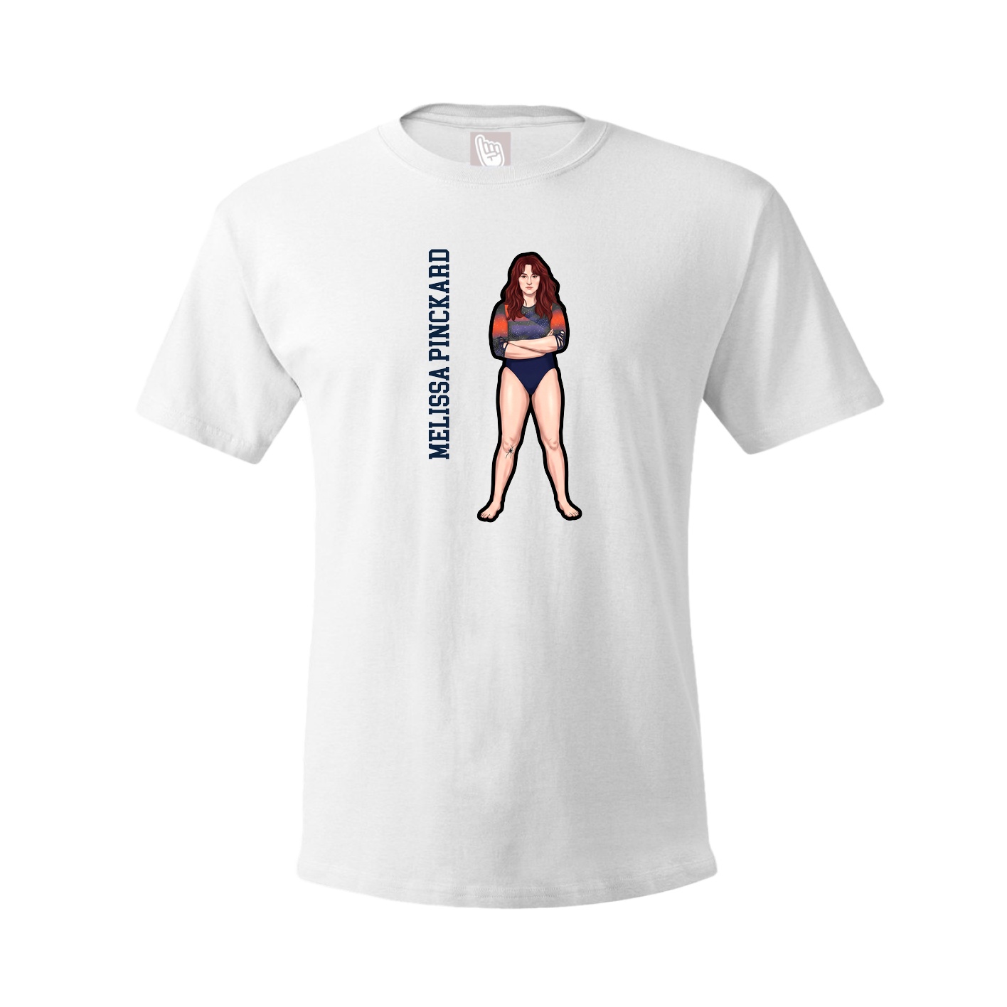 Tee — Name Vertical in White