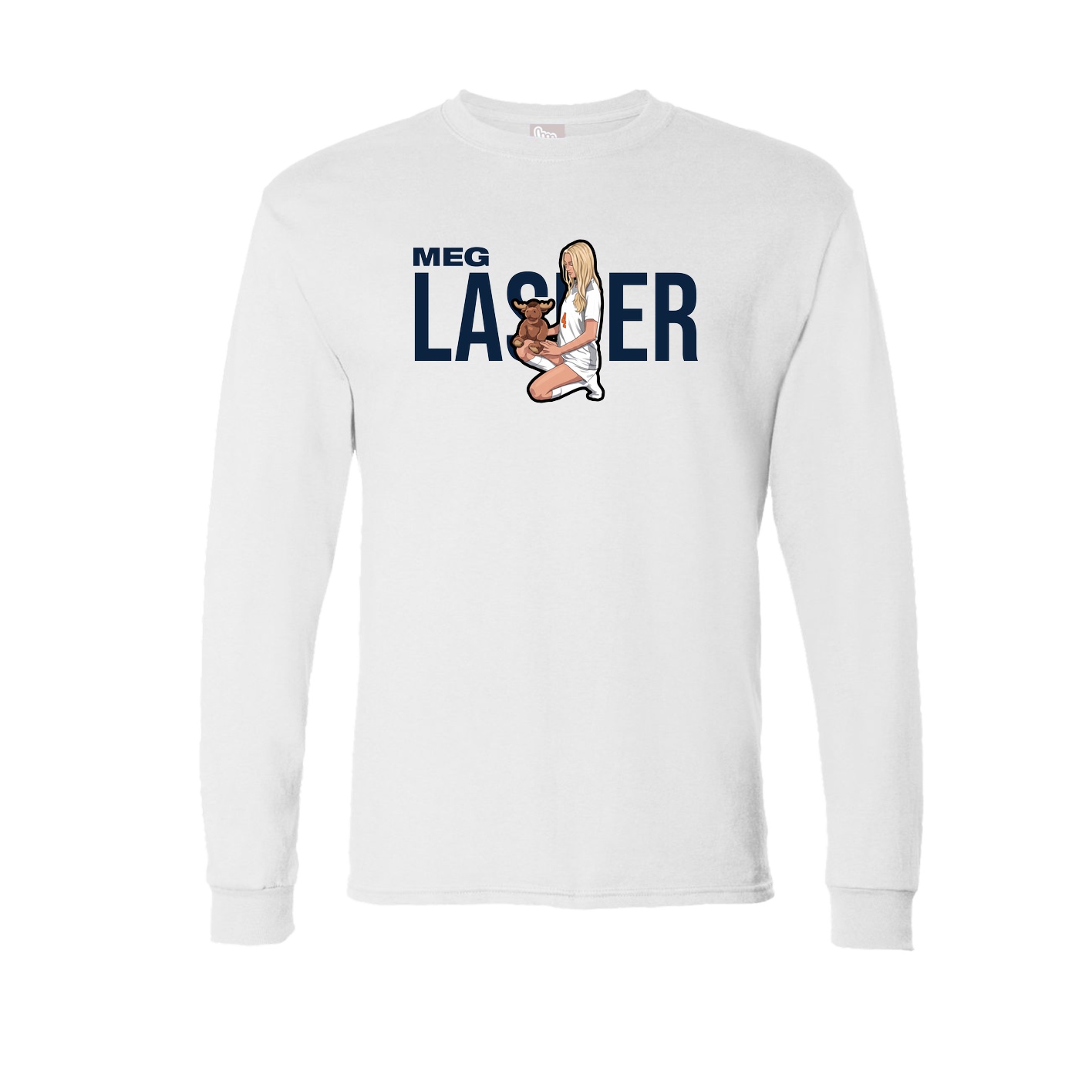 Long Sleeve Tee — Player Name in White
