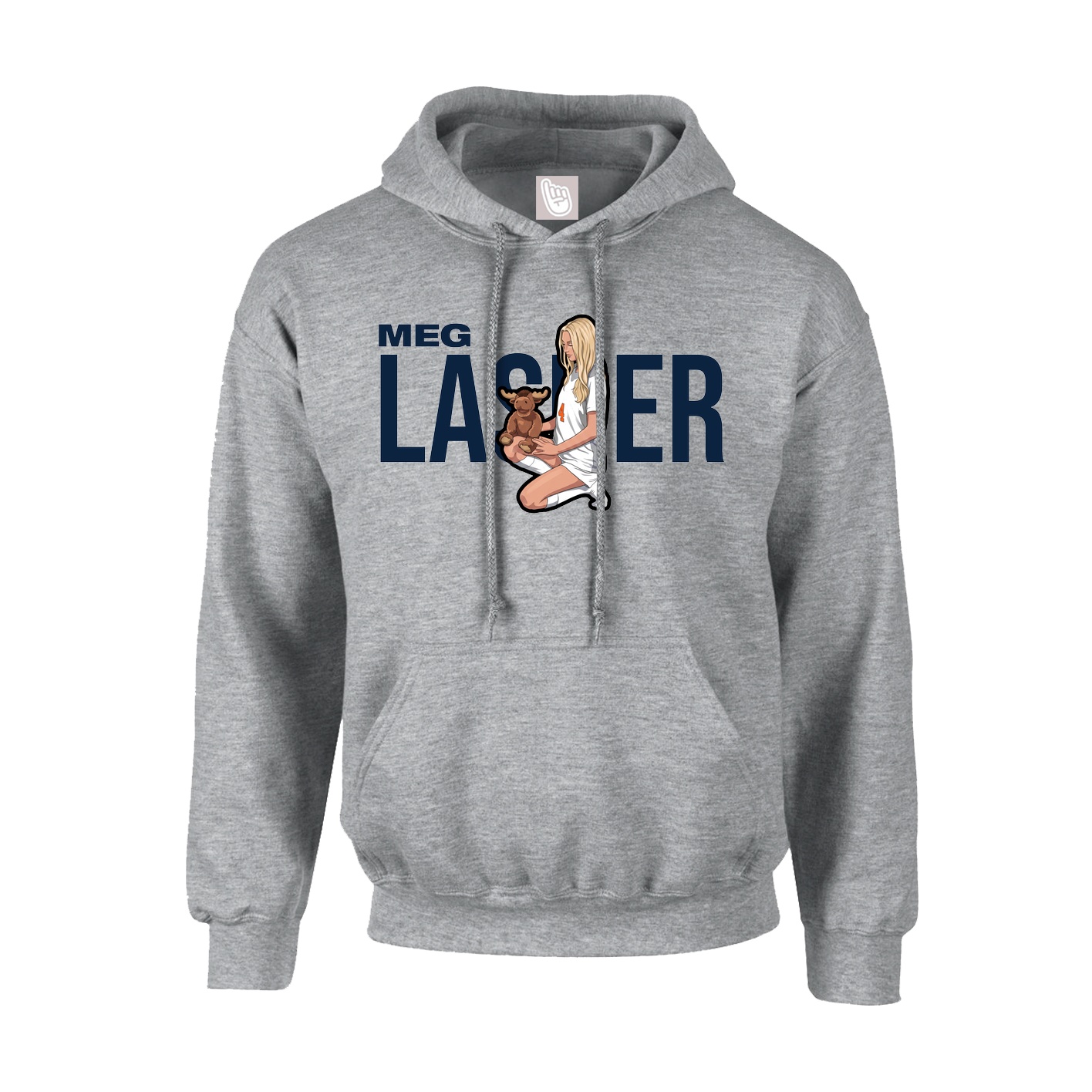 Hoodie — Player Name in Grey