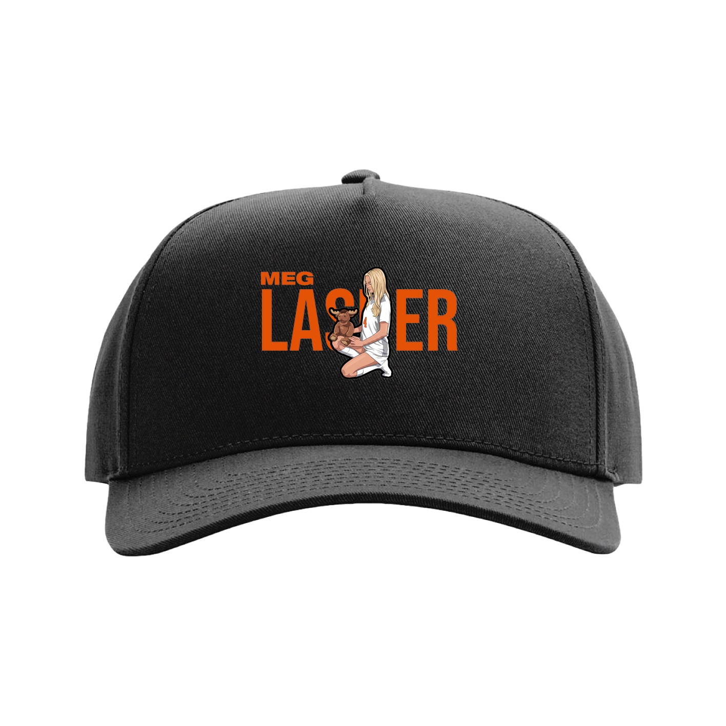 Full Fabric Five-Panel Champ Cap — Player Name in Black
