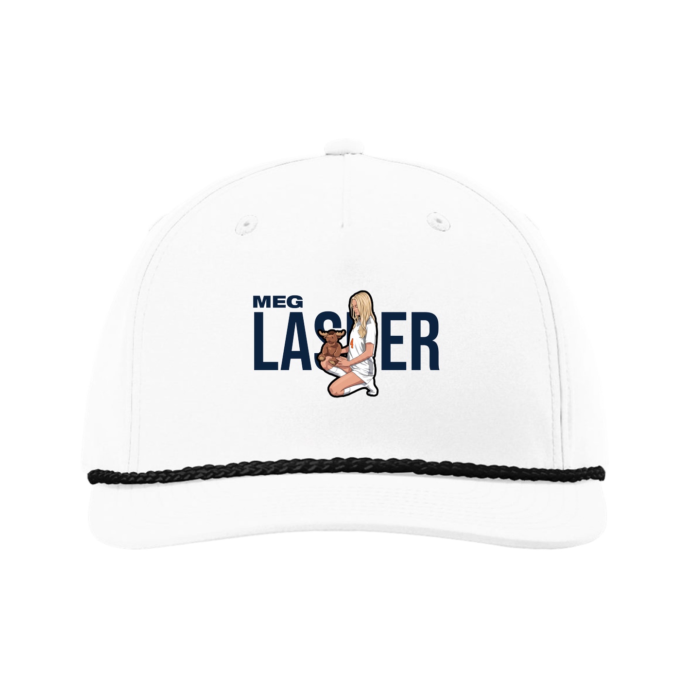 Five-Panel Classic Rope Cap — Player Name in White