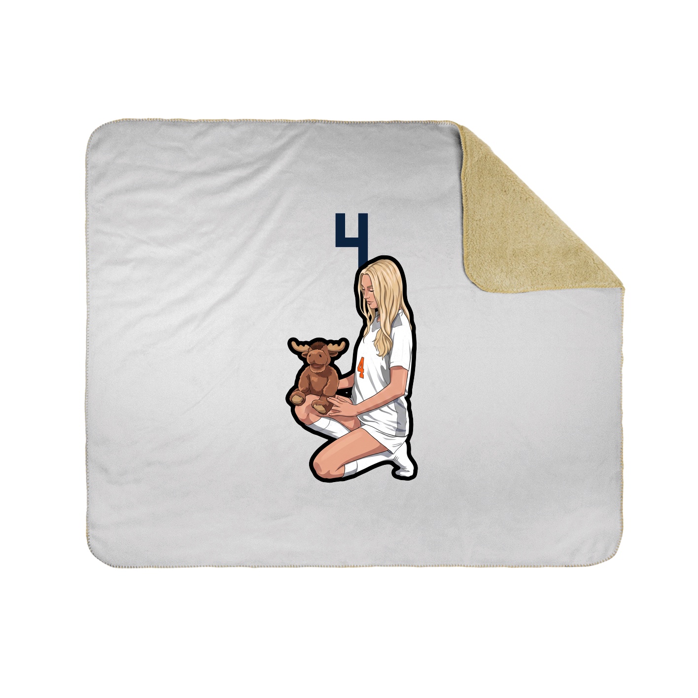 Throw Blanket — Number Top in White