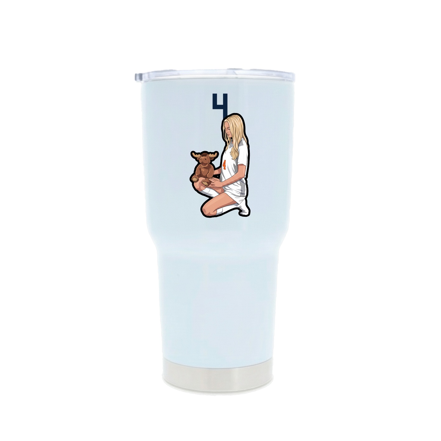 30oz Stainless Steel Tumbler — Number Top in White