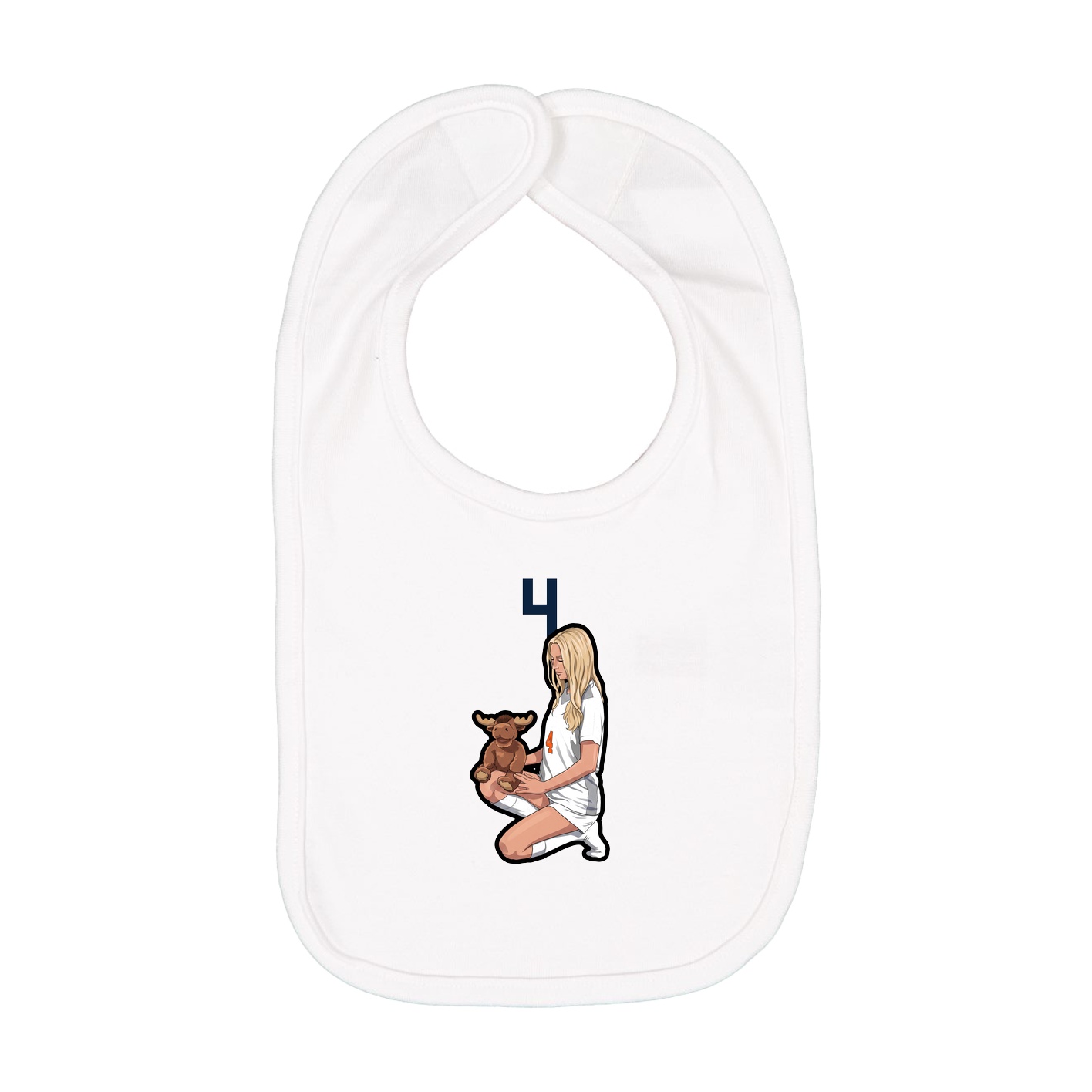 Infant Bib — Number Top in White