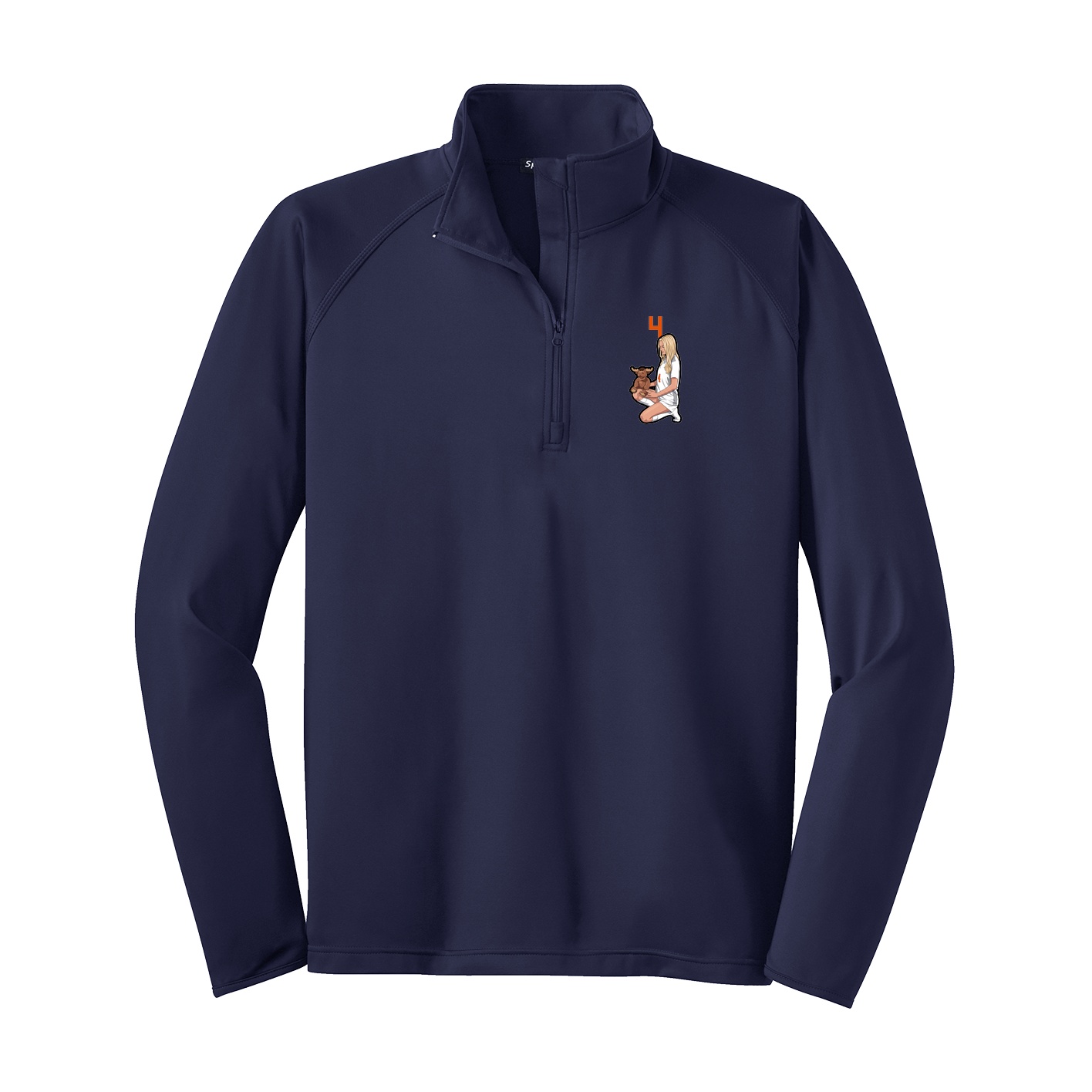 Q-Zip Pullover — Number Top in Navy