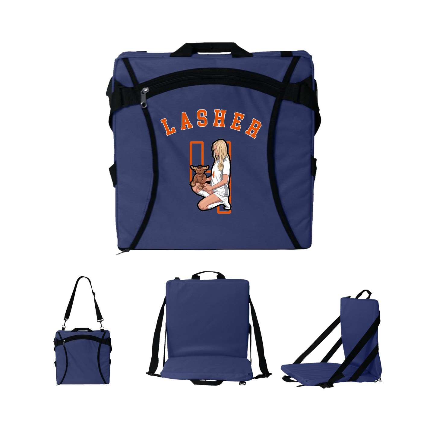 Folding Stadium Seat — Shirsey Arch in Navy