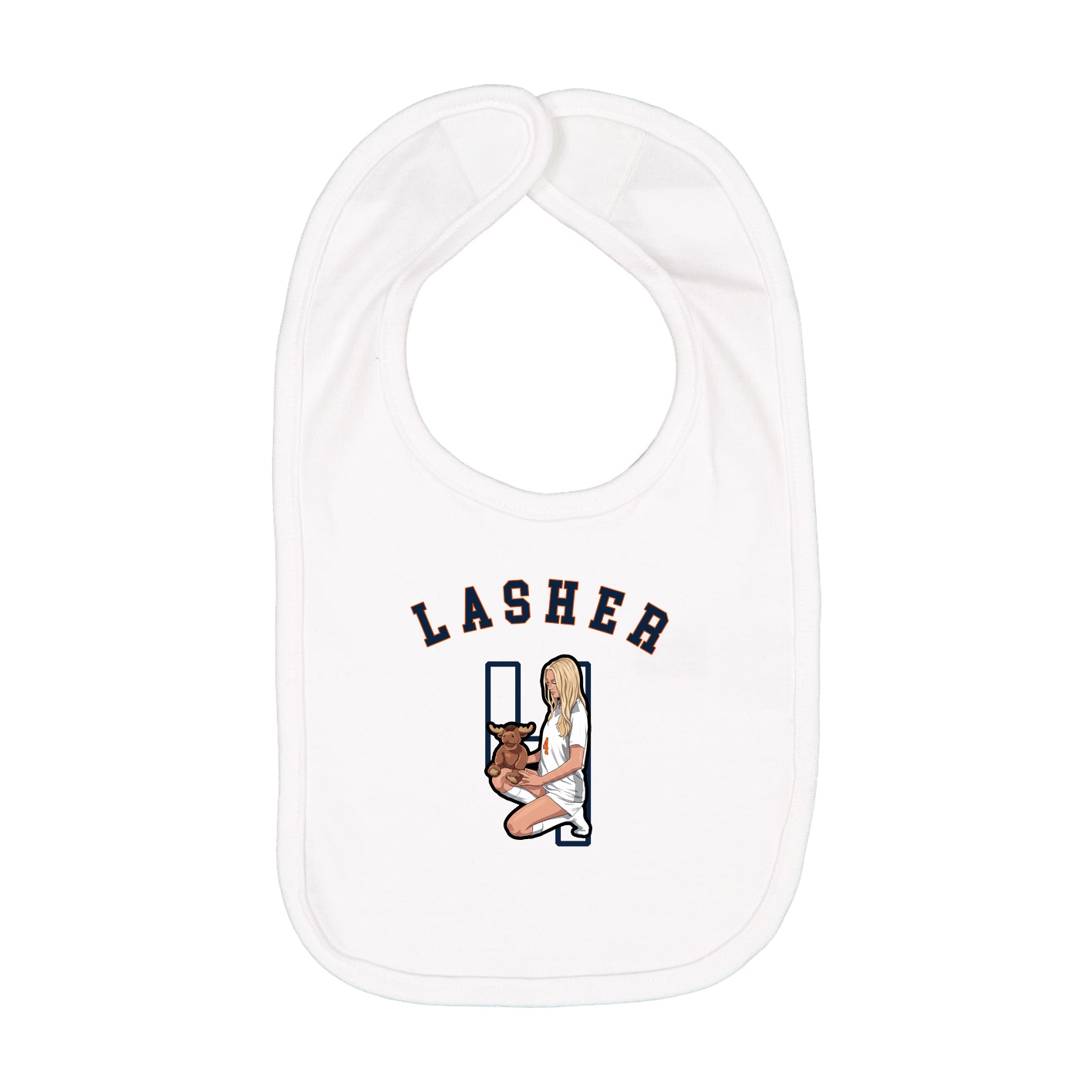 Infant Bib — Shirsey Arch in White