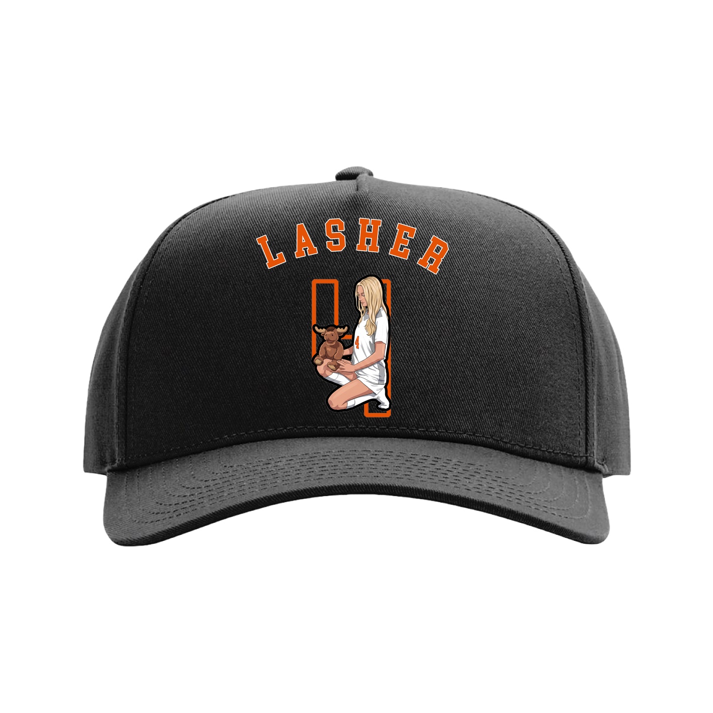 Full Fabric Five-Panel Champ Cap — Shirsey Arch in Black