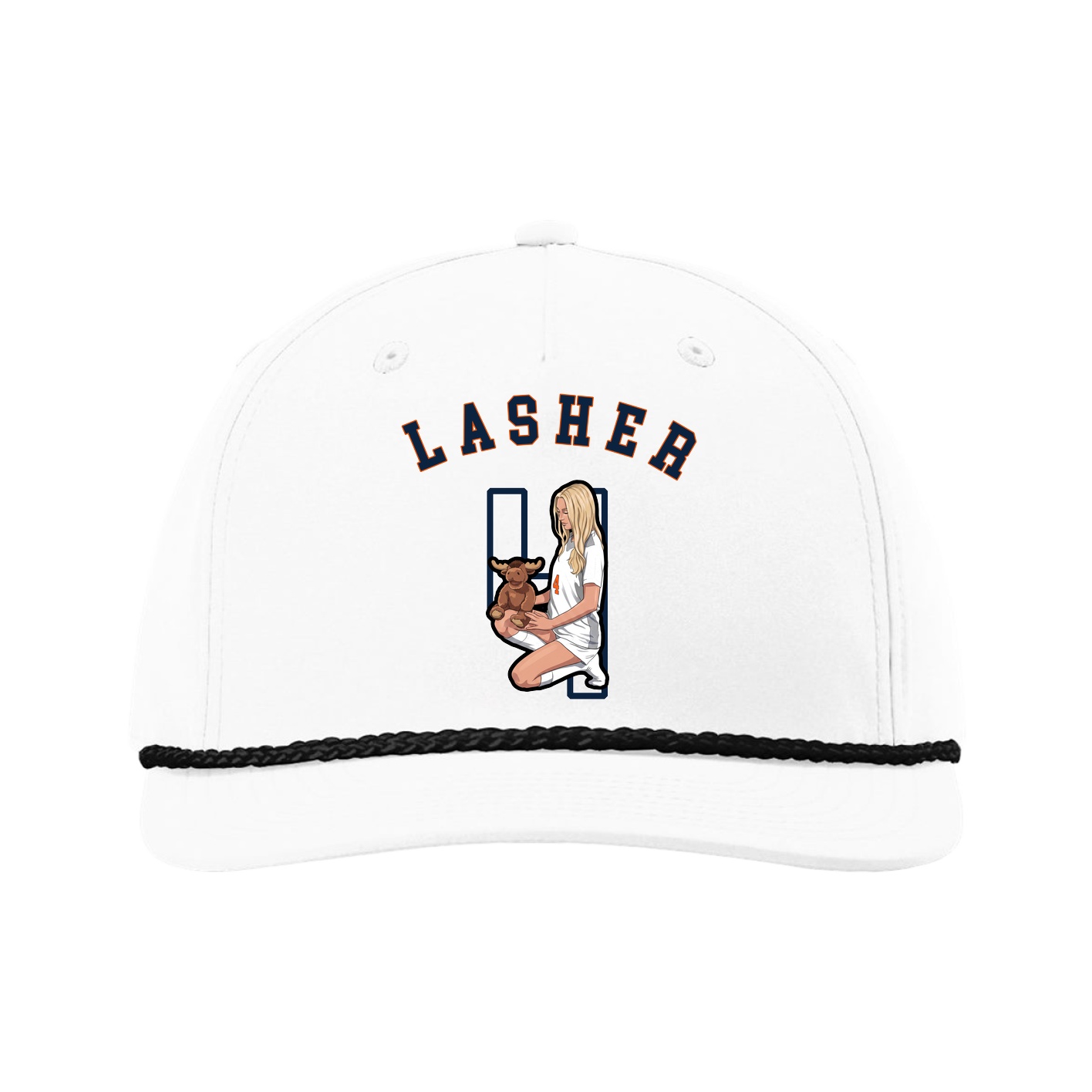 Five-Panel Classic Rope Cap — Shirsey Arch in White