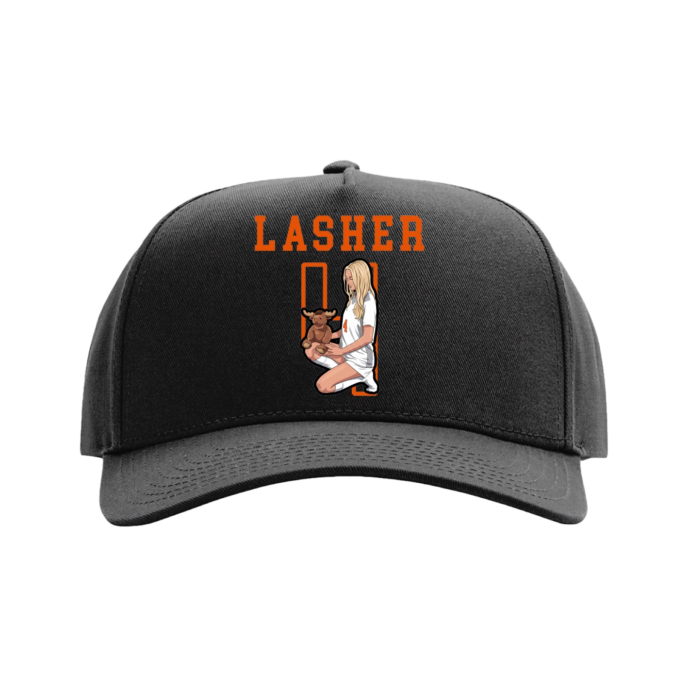 Full Fabric Five-Panel Champ Cap — Shirsey in Black