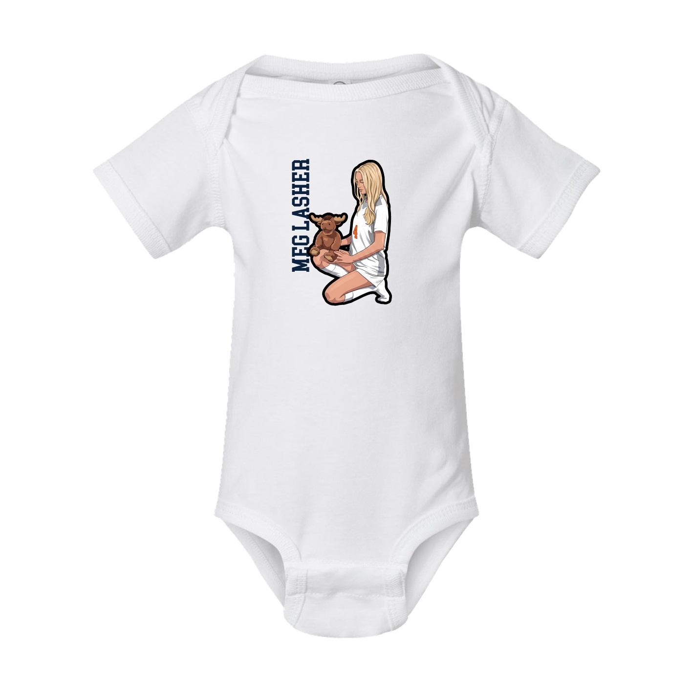 Baby Onesie — Name Vertical in White